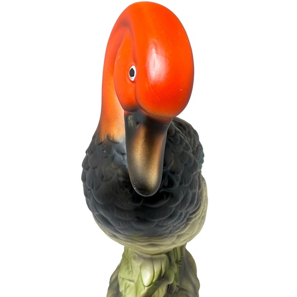 Duck Wales Redhead Ceramic Red Orange Black Green Japan Vintage - Picture 3 of 8